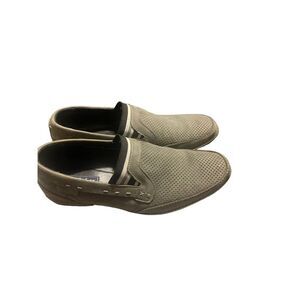 Faber Mens Gray Perforated Mona Classica Slip On Flat Casual Shoes Size 43